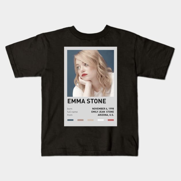 Emma Stone Kids T-Shirt by sinluz